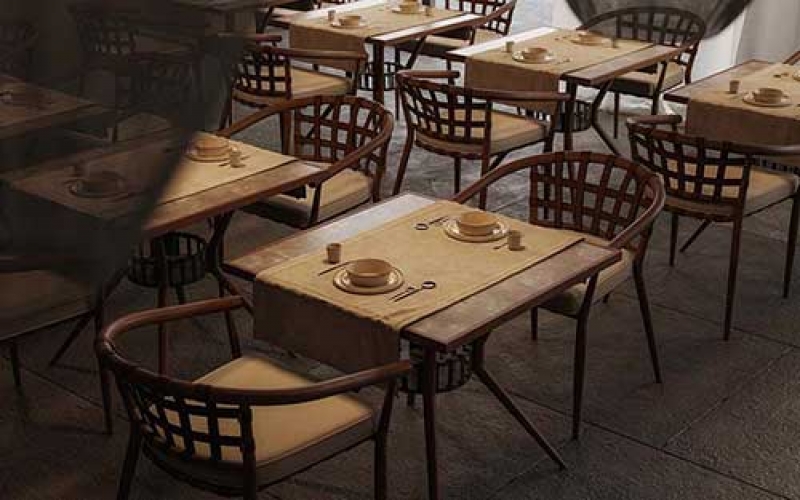 Restaurant specific indoor and outdoor leisure dining tables and chairs