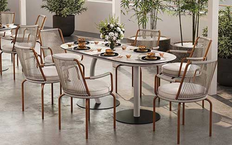 6-seater leisure dining table and chairs