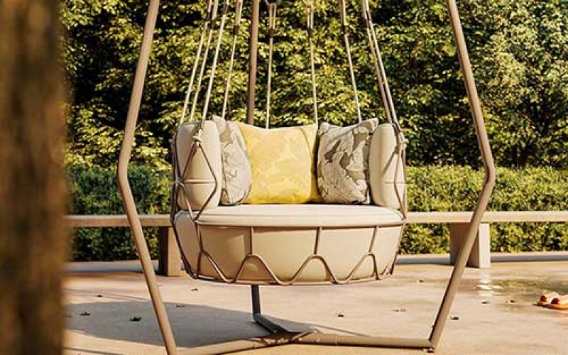 Single seat outdoor leisure hanging chair